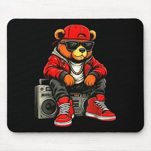 Hip Hop Teddy Bear Rap Music  Mousepad (Vorne)