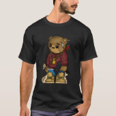 Hip Hop Teddy Bear With Gun Get Money Rap Music T-Shirt (Vorderseite)