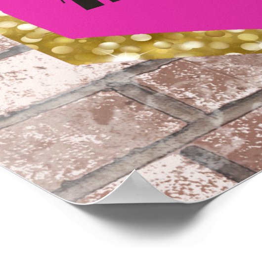 Hip Hop Texte|Pink & Gold Baby Shower Poster (Ecke)