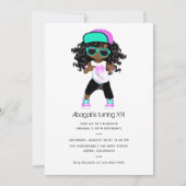 Hip Hop-Thema Mädchen Geburtstag Einladung (Vorderseite)