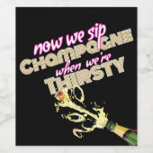 Hip Hop Throwback Baby Dusche Sparkling Wein Weinetikett (Einzelnes Label)