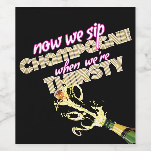 Hip Hop Throwback Baby Dusche Sparkling Wein Weinetikett (Einzelnes Label)