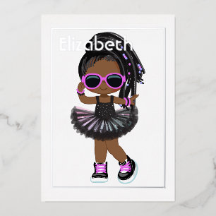 Hip Hop Tutu Afroamerikanischer Geburtstag Folieneinladung