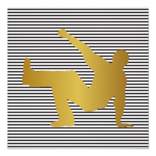 Hip Hop Urban Dance Boy Stripes Schwarz-weiß Poster (Vorderseite)