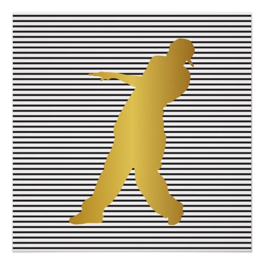 Hip Hop Urban Dance Boy Stripes Schwarz-weiß Poster (Vorderseite)