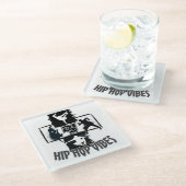 Hip Hop Vibes 2.w Glasuntersetzer (Schrägansicht)