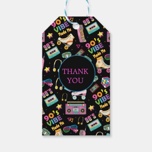 Hip Hop Vibes Retro aus den 90er Jahren gestaltete Geschenkanhänger (Vorderseite)