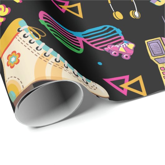 Hip Hop Vibes Retro aus den 90er Jahren gestaltete Geschenkpapier (Rolleneckpunkt)
