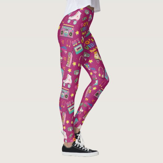 Hip Hop Vibes Retro aus den 90er Jahren gestaltete Leggings (Rechts)