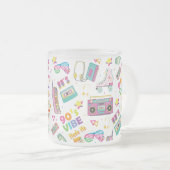 Hip Hop Vibes Retro aus den 90er Jahren gestaltete Mattglastasse (VorderseiteRechts)