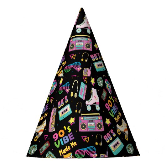 Hip Hop Vibes Retro aus den 90er Jahren gestaltete Partyhütchen (Vorderseite)