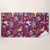 Hip Hop Vibes Retro aus den 90er Jahren gestaltete Strandtuch (Vorderseite)