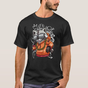 Hip Hop Waschbär Rapper Streetwear Urban Graffiti T-Shirt