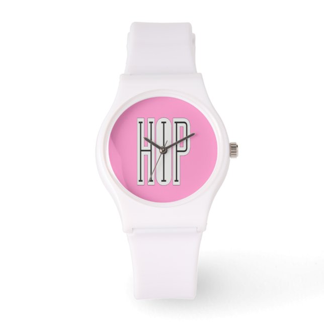 Hip Hop Watch (pink) Armbanduhr (Vorderseite)