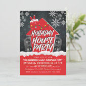 Hip Hop Weihnachts-Party Weihnachten Einladung (Stehend Vorderseite)