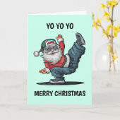 Hip Hop Weihnachtsmann Karte (Gelbe Blume)