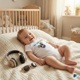 HIP HOP Y'ALL Coole Bunny Kopfhörer Baby Strampler