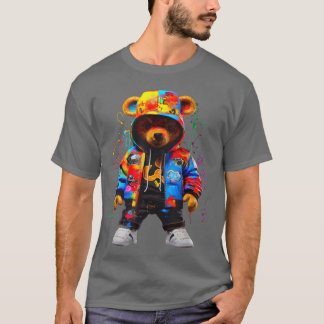 Hip Hopeddy Bär ColorfuleddyBär Mit Mädchen T-Shirt