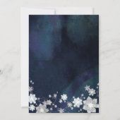 Hip Navy Blue Winter Photo Wedding Save the Date (Rückseite)