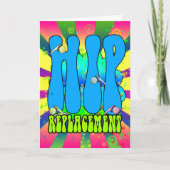 Hip Replacement Hippie retro 60's card, psychedeli Karte (Vorderseite)