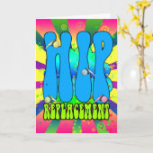 Hip Replacement Hippie retro 60's card, psychedeli Karte (Gelbe Blume)