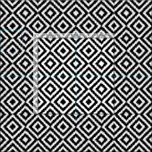 Hip Schwarz Weiß Ikat Diamant Quadrat Mosaik Muste Stoff (Kachel)