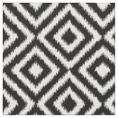 Hip Schwarz Weiß Ikat Diamant Quadrat Mosaik Muste Stoff (Nahaufnahme)