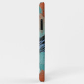 Hip Teal Blau Mint Grün Orange Pinselstriche Kunst Case-Mate iPhone Hülle (Hinten/Rechts)