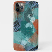 Hip Teal Blau Mint Grün Orange Pinselstriche Kunst Case-Mate iPhone Hülle (Rückseite)