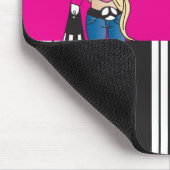 Hip Teen Girl with Black and White Stripes Mousepad (Ecke)