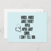 HIPAA-Spaß Postkarte (Vorne/Hinten)