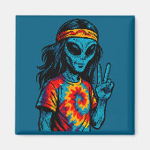Hipe Alien Tie-dye Design  Magnet (Vorne)