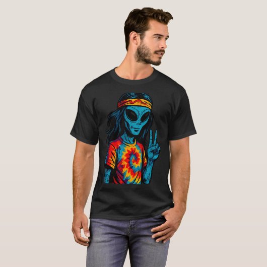 Hipe Alien Tie-dye Design T-Shirt (Vorne ganz)