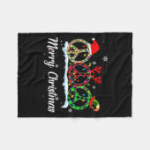 Hipe Peace Sign Santa Hat Reindeer Merry Christmas Fleecedecke (Vorderseite (Horizontal))