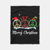 Hipe Peace Sign Santa Hat Reindeer Merry Christmas Fleecedecke (Vorderseite)