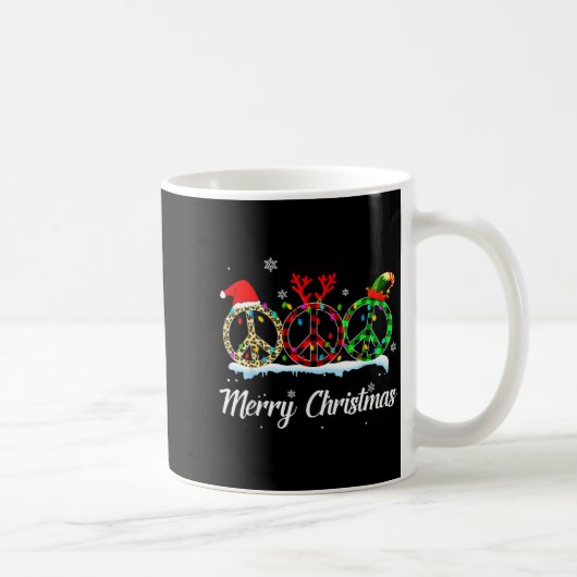 Hipe Peace Sign Santa Hat Reindeer Merry Christmas Kaffeetasse (Rechts)