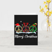 Hipe Peace Sign Santa Hat Reindeer Merry Christmas Karte (Gelbe Blume)