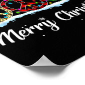 Hipe Peace Sign Santa Hat Reindeer Merry Christmas Poster (Ecke)