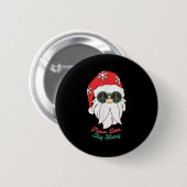 Hipe Santa Groovy Peace Sign Weihnachten Button (Vorne & Hinten)