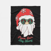 Hipe Santa Groovy Peace Sign Weihnachten Fleecedecke (Vorderseite)