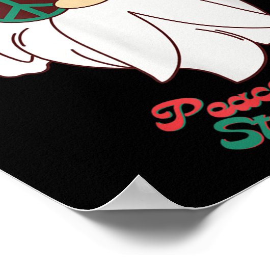 Hipe Santa Groovy Peace Sign Weihnachten Poster (Ecke)