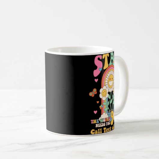 Hipe Suicide Crisis Lifeline 988 Stay The World Kaffeetasse (VorderseiteRechts)