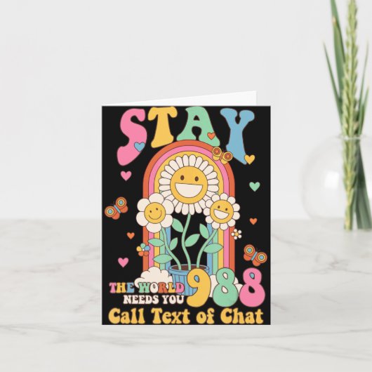 Hipe Suicide Crisis Lifeline 988 Stay The World Karte (Vorderseite)