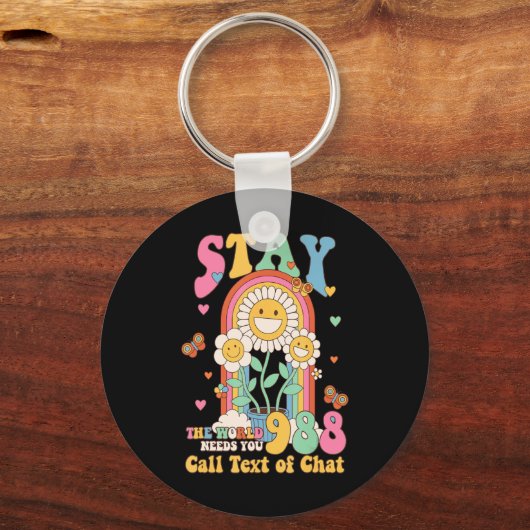 Hipe Suicide Crisis Lifeline 988 Stay The World Schlüsselanhänger (Vorderseite)
