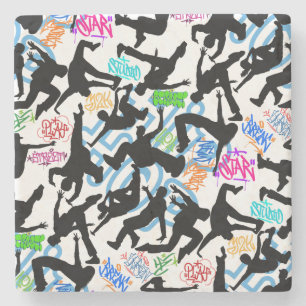 HipHop 50. Tanzmuster Steinuntersetzer