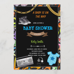 Hiphop-Baby-Shower-Karte Einladung