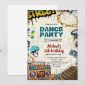 Hiphop birthday Party Invitation Einladung (Vorne/Hinten)