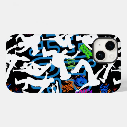 HipHop Dance Pattern.w Black BG Case-Mate iPhone Hülle (Rückseite (Horizontal))