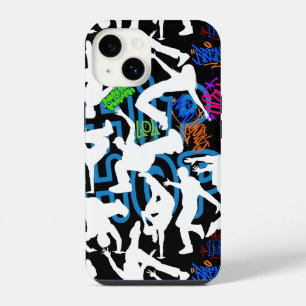 HipHop Dance Pattern.w Black BG iPhone 14 Hülle