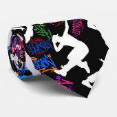 HipHop Dance Pattern.w Black BG Krawatte (Gerollt)